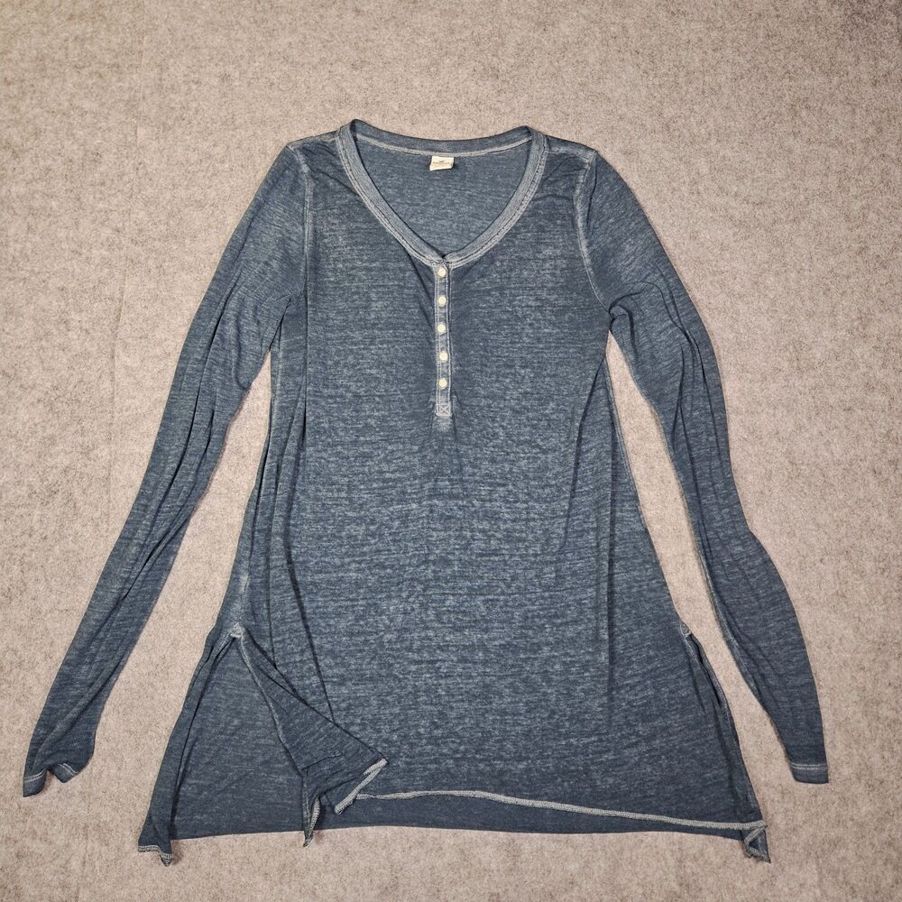 Hollister Y2K‎ Womens Blue Gray Fairy Slim Fit Flare Hem Shirt Size Medium